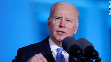 Biden says he was 'expressing my outrage'  but not making a policy change when he said Putin 'cannot remain in power'