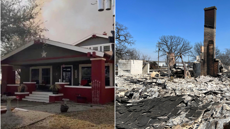 Debbie Copeland&#39;s home, before and after the fire.
