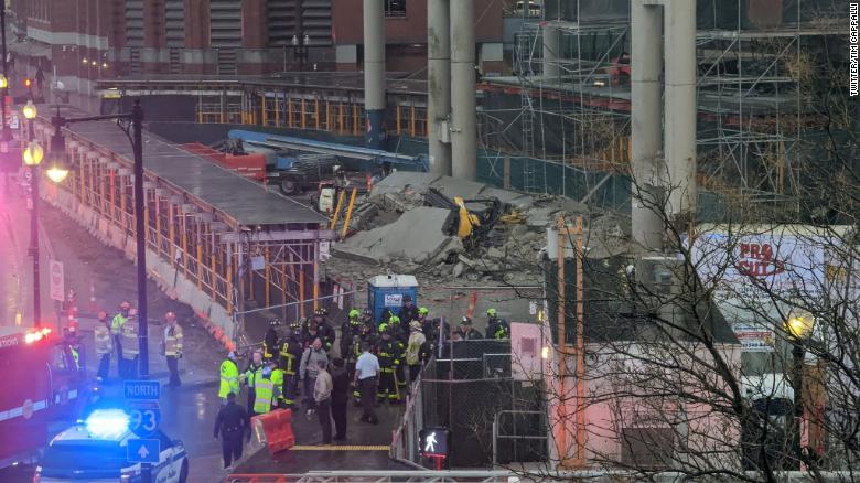 A construction worker was killed in a partial collapse at a Boston parking garage that was being demolished