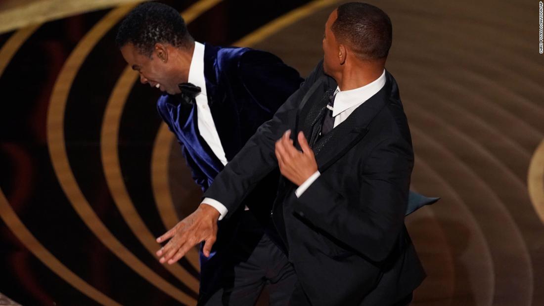 Will Smith &lt;a href=&quot;https://www.cnn.com/2022/03/27/entertainment/will-smith-chris-rock/index.html&quot; target=&quot;_blank&quot;&gt;hits comedian Chris Rock on stage&lt;/a&gt; before Rock presented the Oscar for best documentary feature on Sunday, March 27. Rock had made a joke about Jada Pinkett Smith&#39;s shaved head, which did not appear to go over well with her husband.
