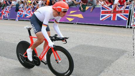 Martin in action during the men&#39;s individual time trial race at London 2012. 