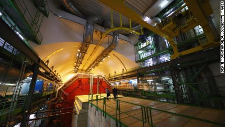 An overview of the ALICE (A Large Ion Collider Experiment) cave and detector at CERN, the world's largest particle physics laboratory in Meyrin, Switzerland. Russian scientists have been suspended from working at CERN. 