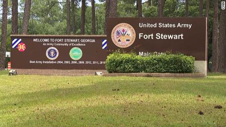 Fort Stewart is about 40 miles southwest of Savannah, Georgia.