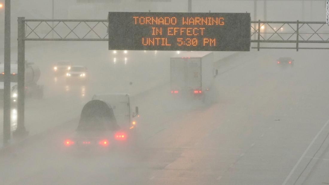 Tornado conditions possible in parts of Mississippi and Alabama as storm heads east, potentially bringing high winds and hail