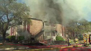 Watch The Moment A Burning Roof Collapses On Firefighters - CNN Video