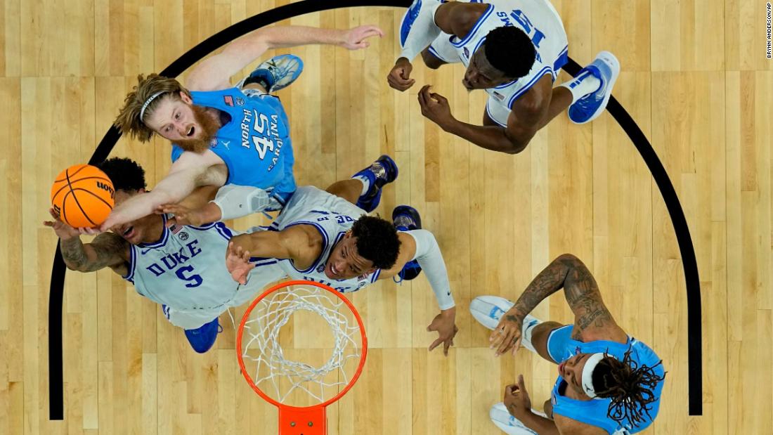 UNC and Kansas advance to NCAA men's basketball championship as Duke coach Mike Krzyzewski's legendary career comes to an end