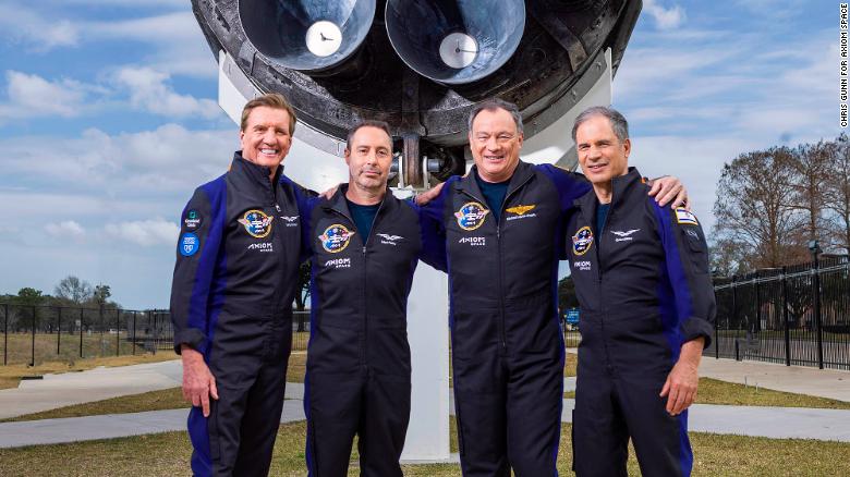 Ax-1 Crew (left to right) Larry Connor, Mark Pathy, Michael López-Alegría, and Eytan Stibbe.