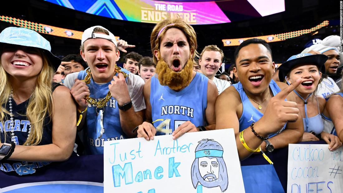 North Carolina fans cheer before the game.