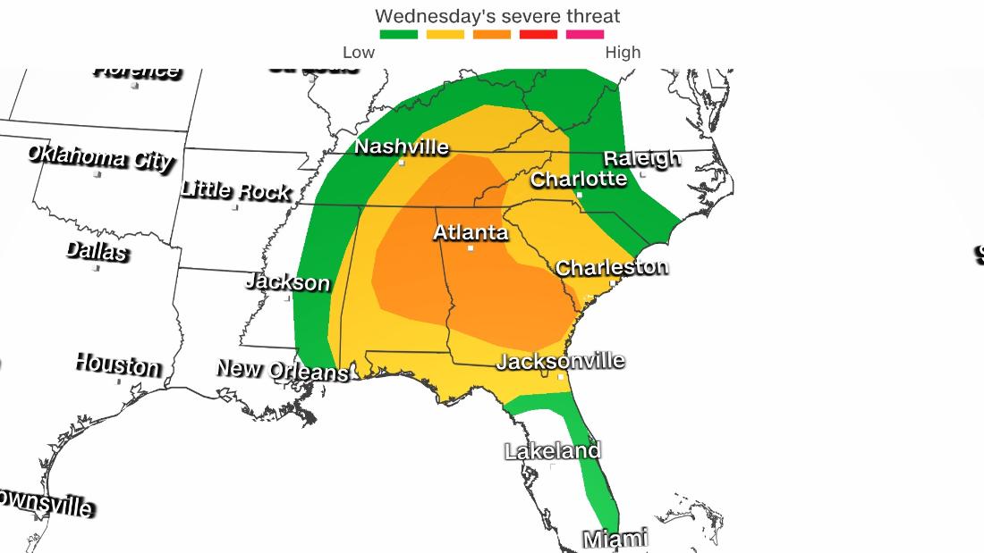 Weather forecast: Another round of severe storms threaten the Southeast – CNN Video