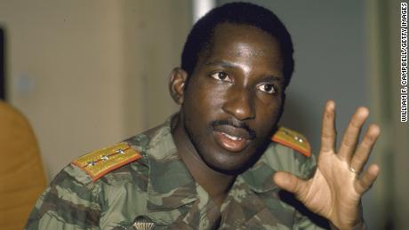 Captain Thomas Sankara, leader of Burkina Faso, in 1985.