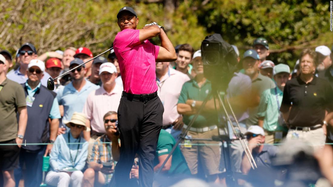 Woods hits a tee shot at the Masters as &lt;a href=&quot;https://www.cnn.com/2022/04/07/golf/tiger-woods-masters-tee-off-spt-intl/index.html&quot; target=&quot;_blank&quot;&gt;he made his return to competitive golf&lt;/a&gt; in April 2022. He finished his first round with a 1-under-par 71.