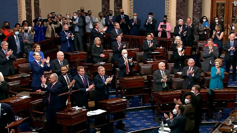 Applause erupts in Senate chamber after Brown Jackson is confirmed