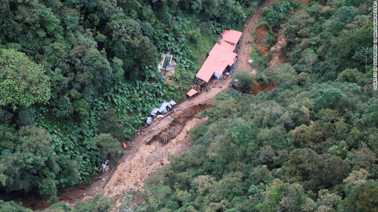 The landslide in Colombia&#39;s Abriaquí municipality has killed at least 11 people, authorities said. 