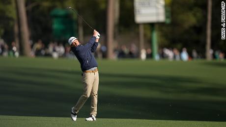 Smith hits the 13th fairway during the third round at the Masters.