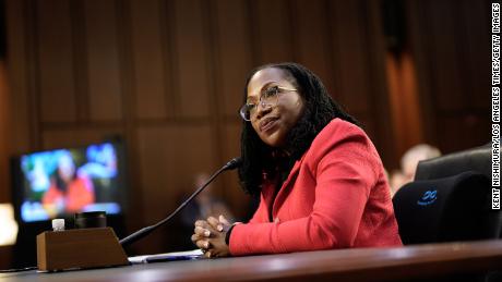 Judge Ketanji Brown Jackson at her Senate Judiciary Committee confirmation hearing on Capitol Hill on March 22, 2022. 
