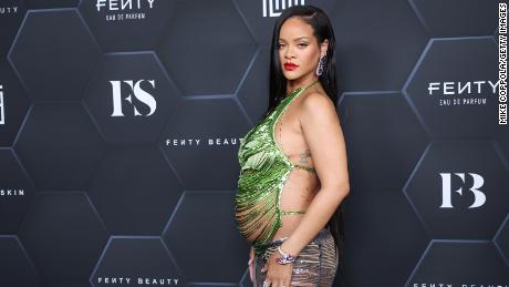 Rihanna poses for a photo while celebrating her beauty brands Fenty Beauty and Fenty Skin at Goya Studios on February 11 in Los Angeles. 