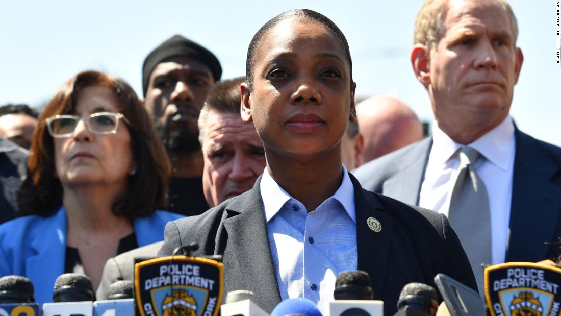 New York City Police Commissioner Keechant Sewell speaks about the shooting at a &lt;a href=&quot;https://www.cnn.com/us/live-news/brooklyn-subway-shooting-nyc/h_a41e4ad5baa7b3ff9809cdd3f89aad66&quot; target=&quot;_blank&quot;&gt;news conference&lt;/a&gt; on Tuesday. &quot;We are determining what the motive is, and we will find that out as the investigation continues,&quot; she said.