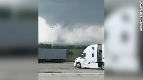 A tornado touches down near Bell County, Texas on Tuesday. 