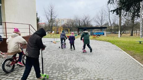 Children at a special needs orphanage in Vinnytsia haven&#39;t left Ukraine yet. Mark Davis of Abundance International said for now, it is safer to stay in that part of the country than to try to cross the border. 