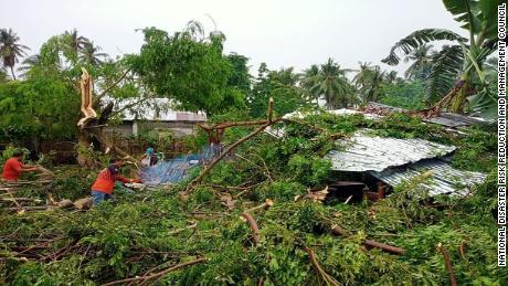 Damage caused by Tropical Storm Megi in Mindanao, Philippines.