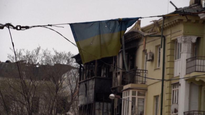 Ukrainian officials hold up battered city of Mariupol as symbol of heroic fight