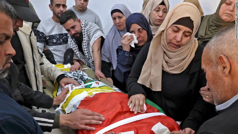The funeral of Qusai Hamamrah takes place in the West Bank village of Husan.