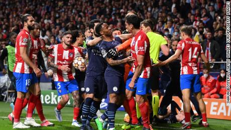Ugly scenes as Manchester City edges past Atlético Madrid in fiery Champions League quarterfinal