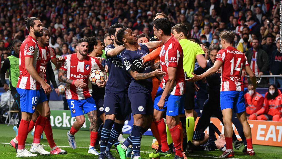 Ugly scenes as Manchester City edges past Atlético Madrid in Champions League