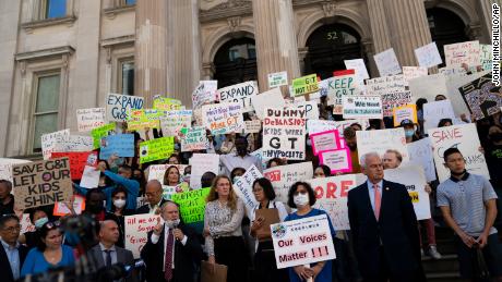 Last year, protesters gathered at City Hall to condemn then Mayor Bill de Blasio&#39;s handling of the Gifted and Talented public school program in New York City.