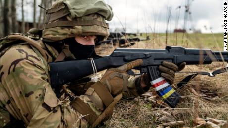 At an undisclosed location in Poland, the Pohonia Battalion trains with Kalashnikov replicas.