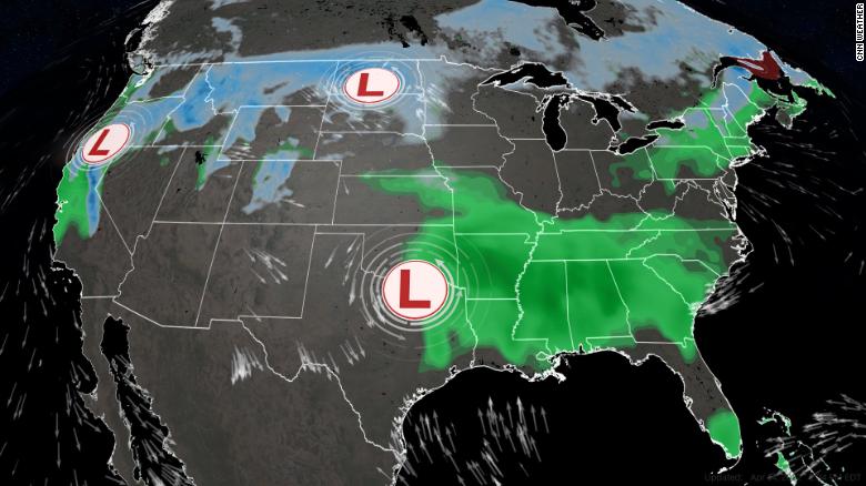 Multiple storm systems make for messy holiday weekend