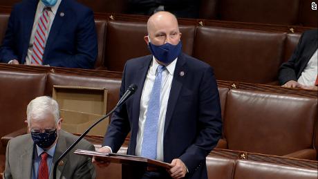 Rep.  Chip Roy, R-Texas, speaks as the House reconvenes to debate the objection to confirming the Electoral College vote from Arizona, after protesters stormed the US Capitol on Wednesday, Jan.  6, 2021.