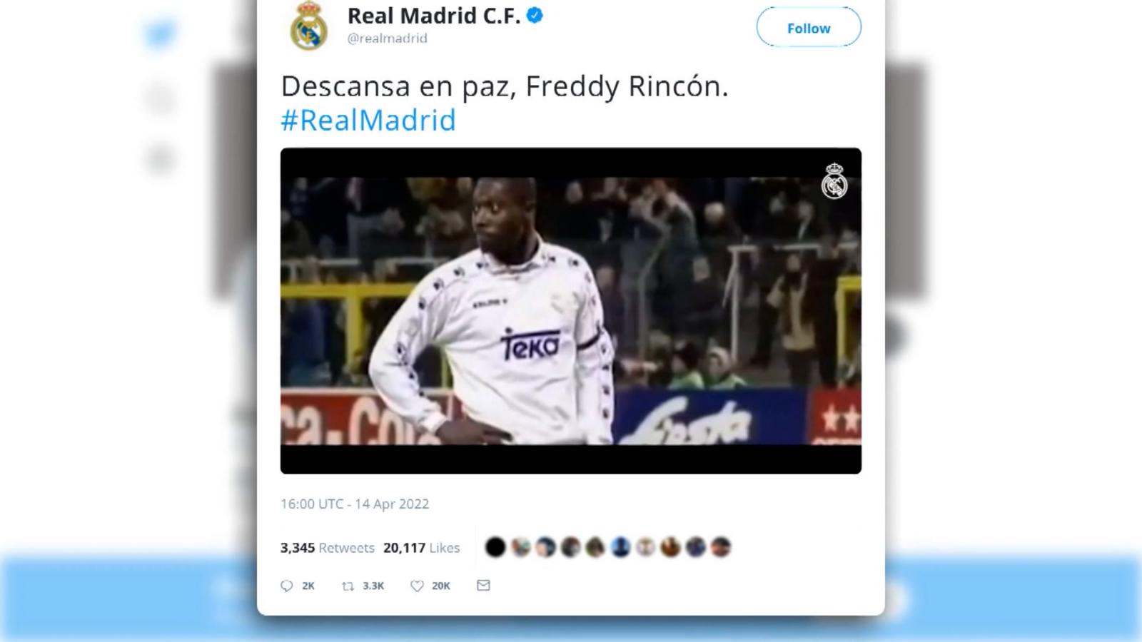 El Real Madrid y figuras de Colombia reaccionan a la muerte de Freddy ...