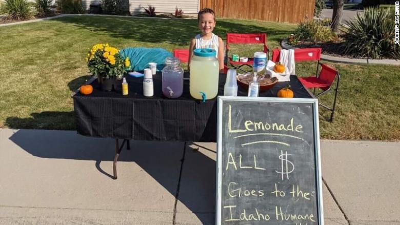 This boy’s lemonade stand raised nearly $2,000 for Idaho Humane Society