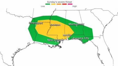 Severe storm threat for Sunday