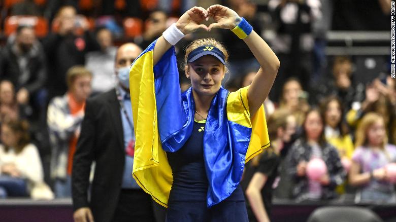 Ukrainian tennis players live ‘parallel lives’ at the Billie Jean King Cup