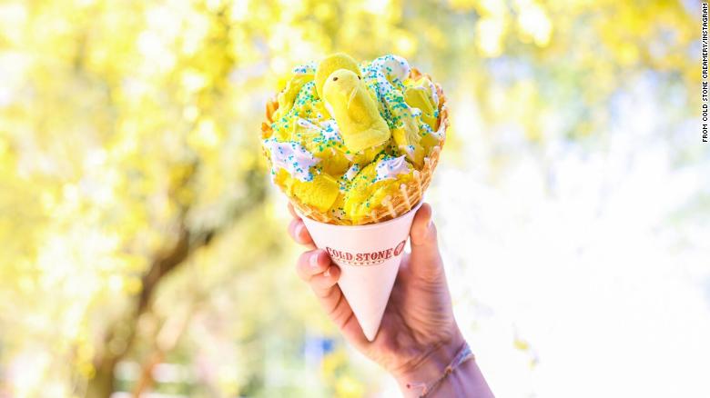 You can get Peeps-flavored ice cream delivered for free on Easter