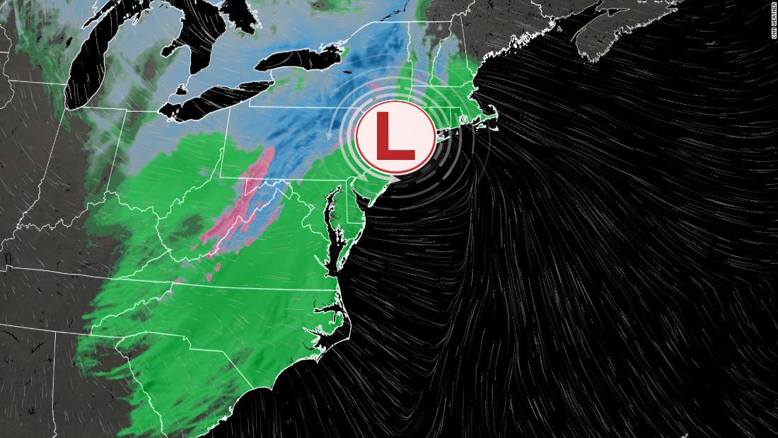 Timeline for rare late-season nor'easter creeping up the East Coast