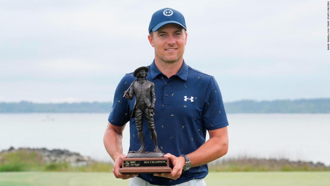 Jordan Spieth claims first win of season at RBC Heritage while Dylan Frittelli hits wild shot out of tree