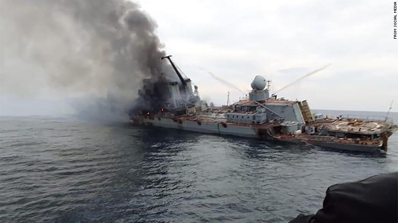 New photos show Russian warship Moskva before it sank