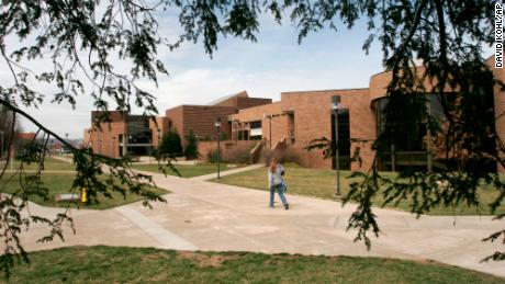 A student walks to class in 2006 at Shawnee State University in Portsmouth, Ohio.