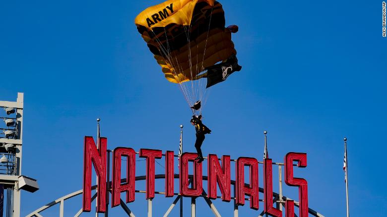 Parachute demonstration at Nationals game triggers false alarm evacuation at US Capitol