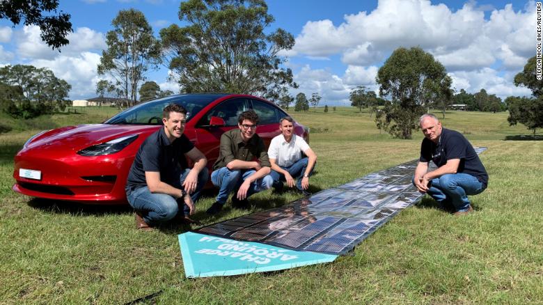 Australian scientists to fit Tesla with printed solar panels in 15,000km test ride