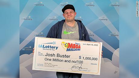 Josh Buster, 40, won $1 million in the Iowa Lottery.