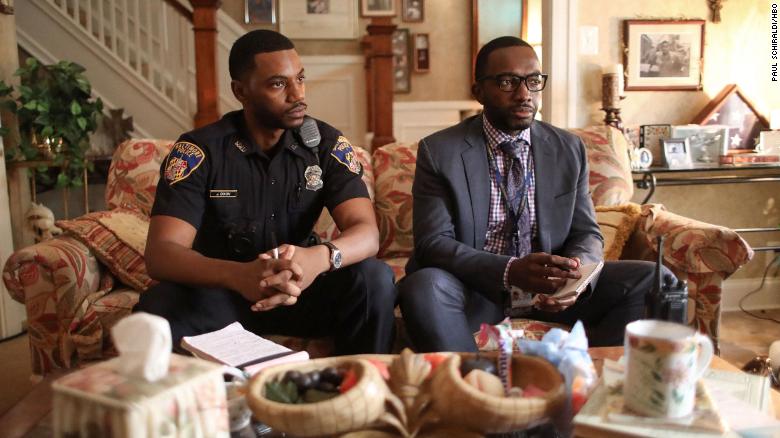 Jamie Hector (right) as detective Sean M. Suiter in &#39;We Own This City.&#39;
