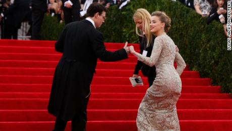 Johnny Depp and Amber Heard, after their engagement, arrived at the Met Gala in 2014.