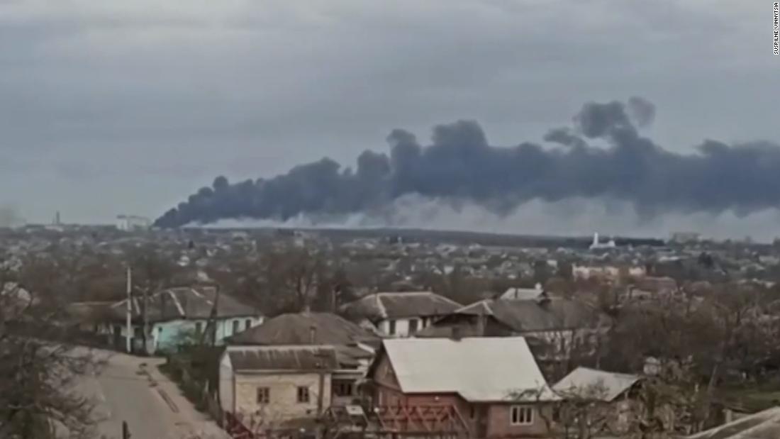 ‘Melted, charred metal’: Russian rockets hit Ukrainian rail supply routes – CNN Video