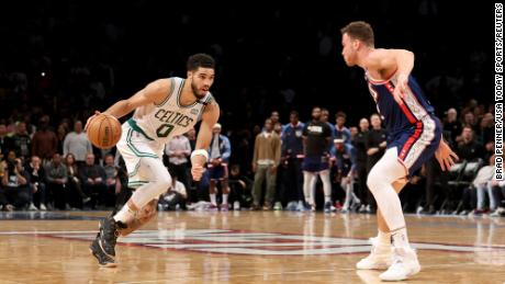 Jayson Tatum scored 29 points as the Celtics swept the Nets 4-0 to advance to the second round of the playoffs.