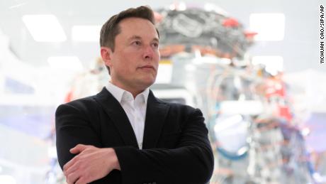 Elon Musk speaks to media in front of Crew Dragon cleanroom at SpaceX Headquarters in Hawthorne, California on October 10, 2019. 