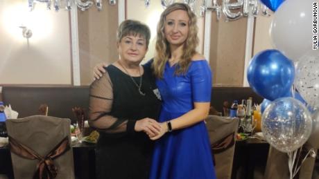 Mother and daughter Helena and Natalia at a birthday party in Mariupol, May 2021.
